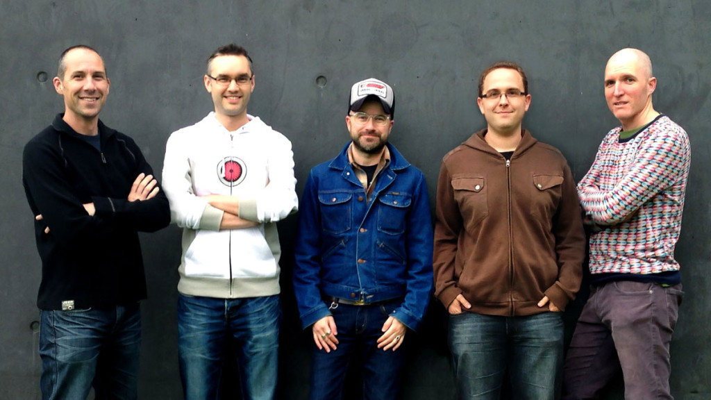 Lead Gameplay Developer, Michael Davies is 2nd from the left